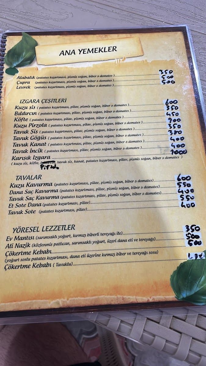 Menu Saklıkent Cihan'ın Yeri Alkolsüz Aile Restoranı & Vitamin Bar-1